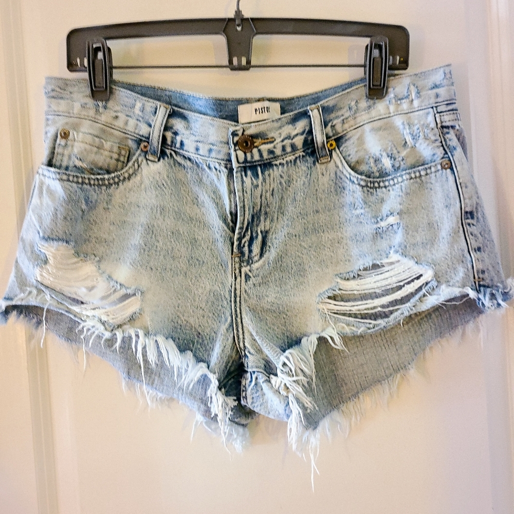 Sz 30 Pistola Distressed Cutoff Denim Shorts